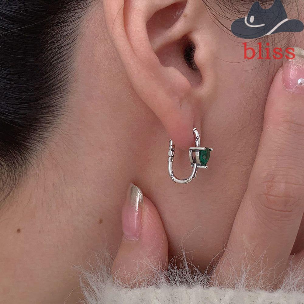 Khuyên Tai Tròn Hình Trái Tim Đính Đá Zircon Phong Cách Punk Cho Nữ|Khuyên Tai Nữ Trang Tạo Hình Độc Đáo