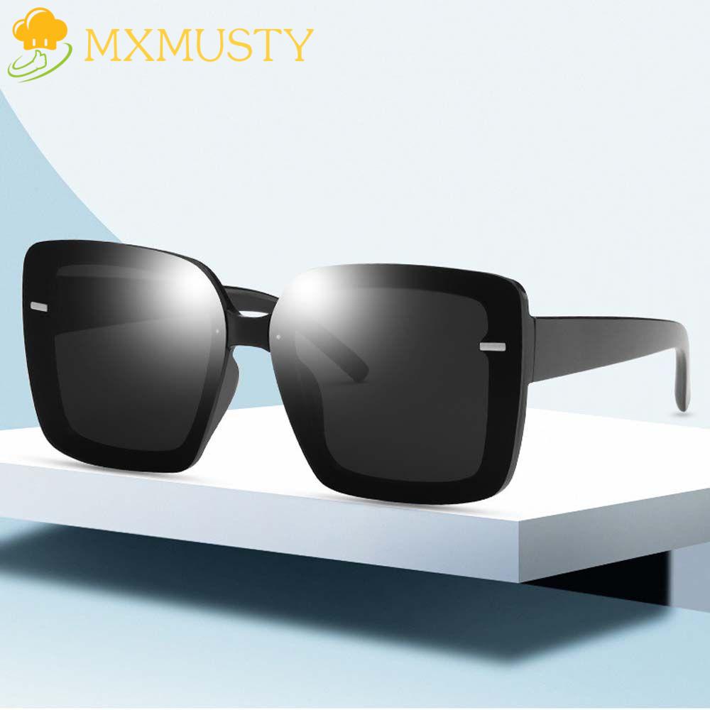 Kính Chống Nắng Gọng Vuông Lớn Bằng Kim Loại Màu Đen Phong Cách Hàn Quốc Thời Trang Cho Nữ