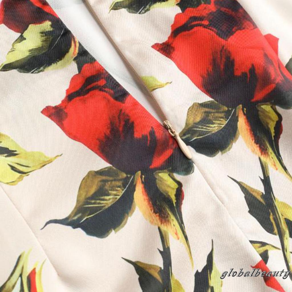 Đầm Hai Dây Dáng Dài Ôm Sát Hở Lưng In Họa Tiết Hoa Thời Trang Mùa Hè Cho Nữ