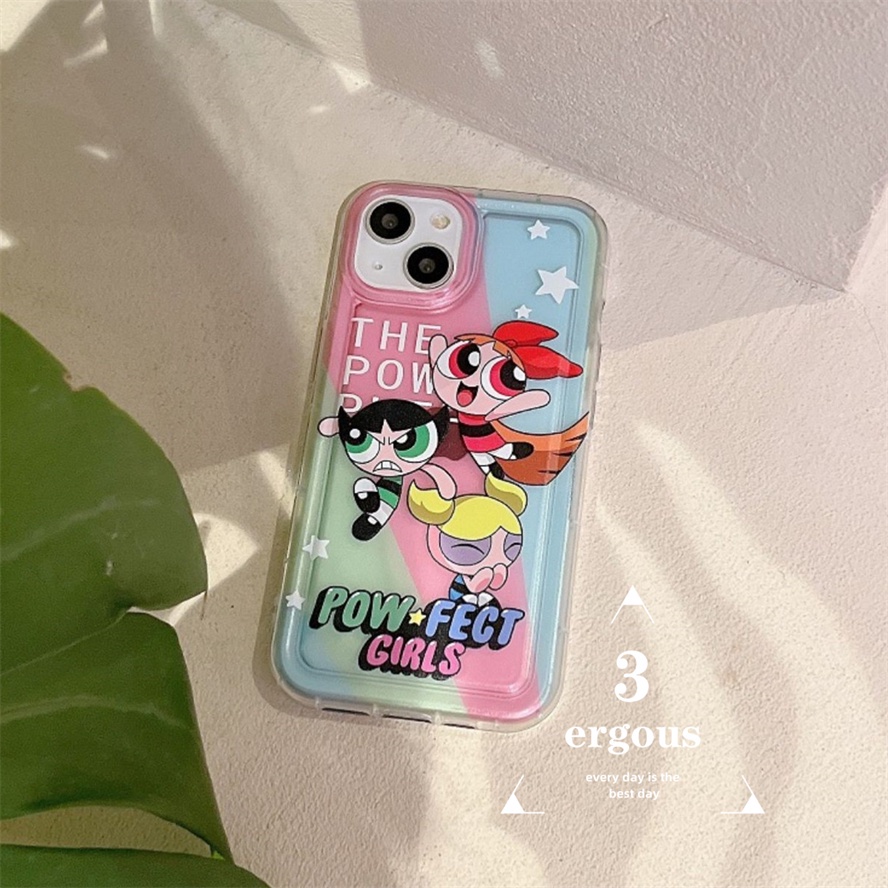 Ốp Điện Thoại Mềm Trong Suốt In Hoạt Hình Powerpuff Girls Cho iPhone 14 13 12 11 Pro Max 7 8 6 Plus SE2020 X XR Xs Max