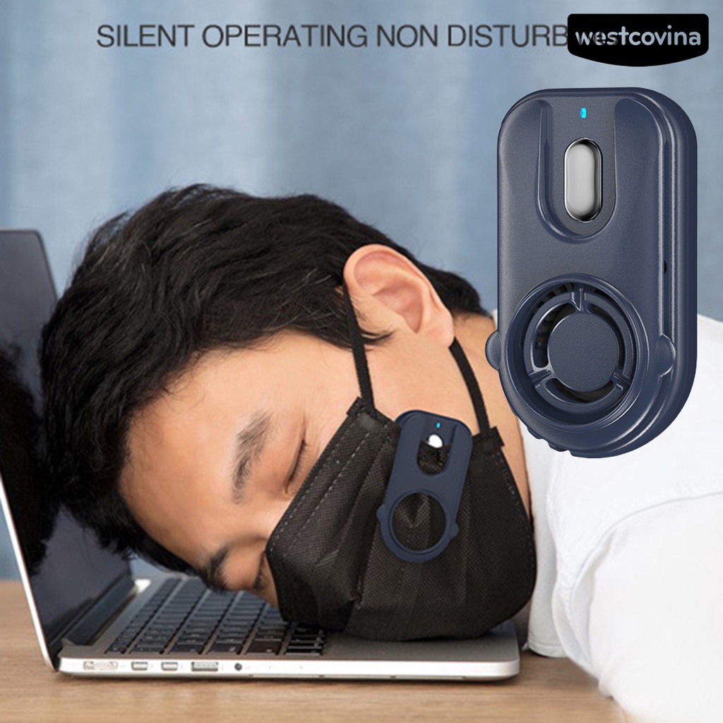 W🅢Quạt 300mAh Có Kẹp Rảnh Tay Không Cánh Giảm Tiếng Ồn Sạc Lại Được Tiện Dụng