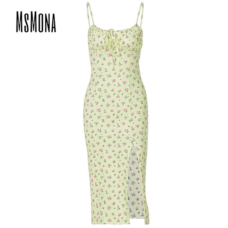 Đầm Không Tay Cổ Chữ U Màu Trơn Họa Tiết Hoa Thời Trang 2023 Cho Nữ