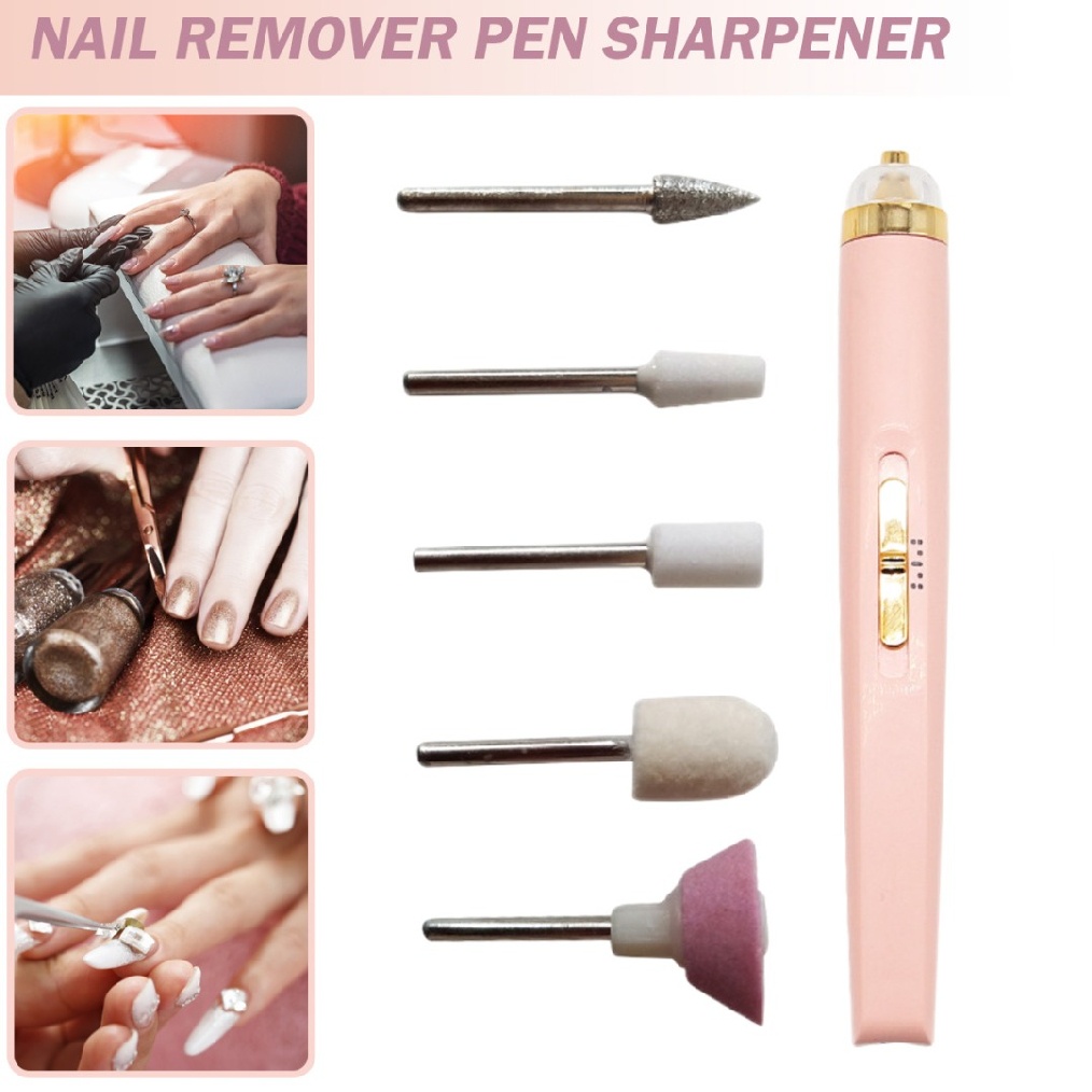 Nail Drill Bit USB Electric Drill Machine Set Manicure Pedicure Tool Portable