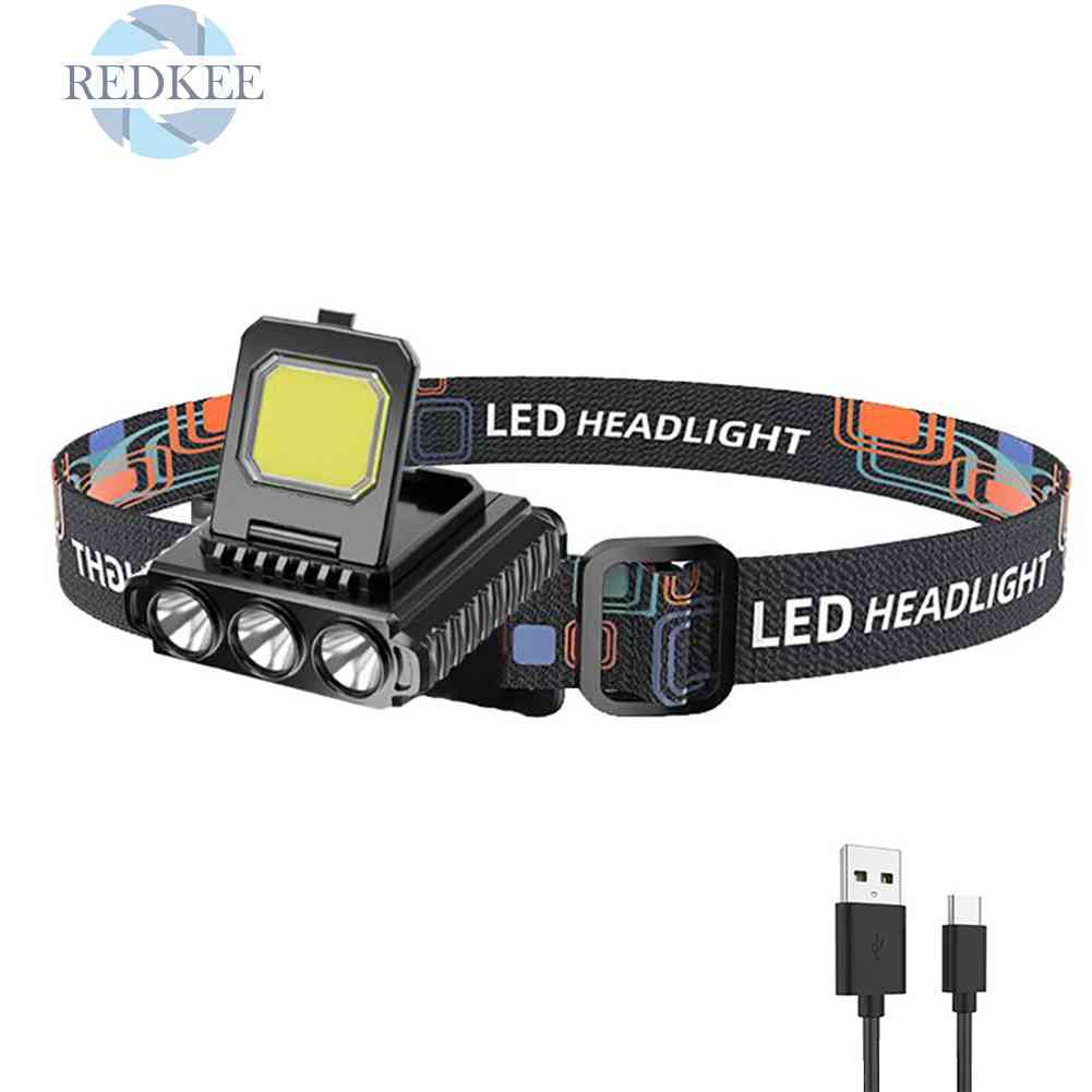 Đèn LED COB Cổng Sạc USB Kẹp Mũ Lưỡi Trai Có Thể Điều Chỉnh Cho Hoạt Động Ngoà