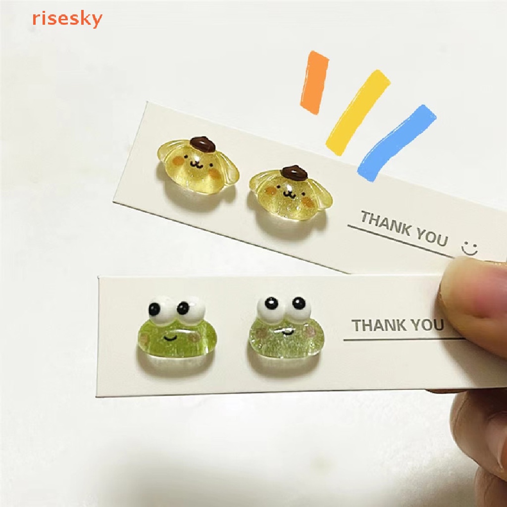 [risesky] Set Bông Tai Sanrio Bằng Nhựa Mềm Phong Cách Harajuku Dễ Thương Cho Nữ