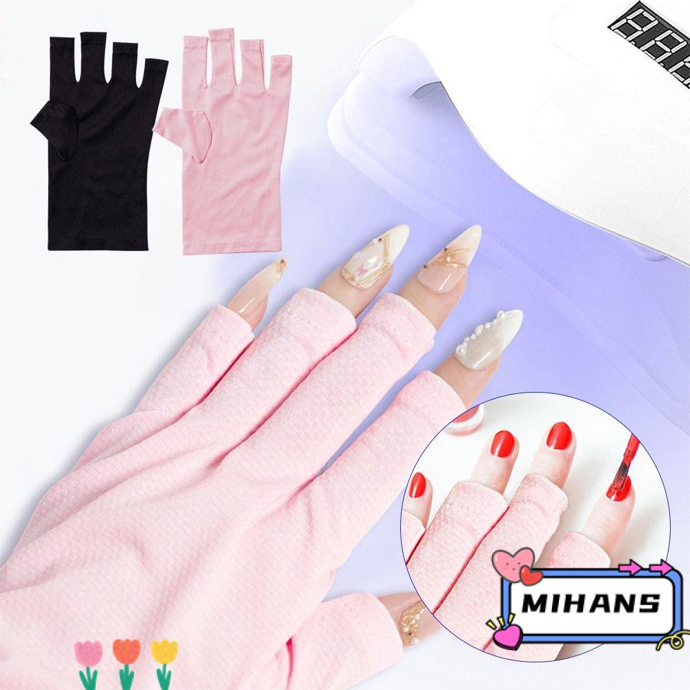 1 Cặp Găng Tay Đèn Led Uv Nhiều Màu Chống Tia Uv Bảo Vệ Móng