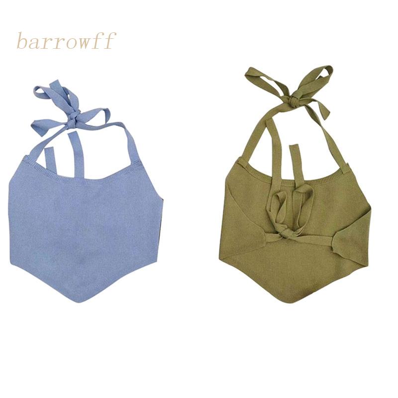 Brroa Áo Crop Top Ôm Dáng Cổ Tròn Có Gân Gợi Cảm Mùa Hè Cho Nữ