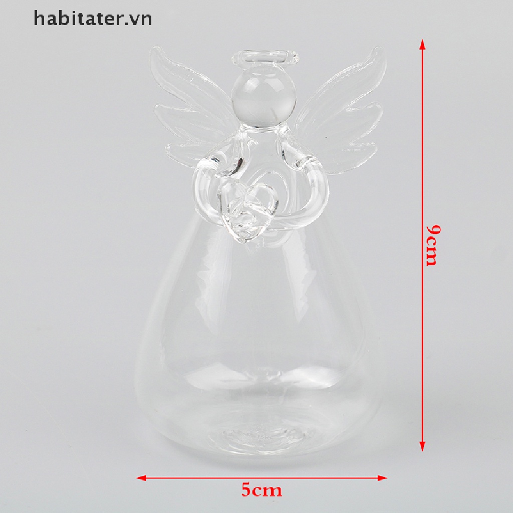 1 Bình Hoa Thủy Tinh Trong Suốt Hình Thiên Thần Trang Trí Sân Vườn