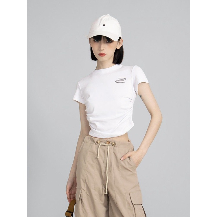 Áo Thun Croptop Tay Ngắn Dáng Ôm Thời Trang Mùa Hè 2023 Dành Cho Nữ