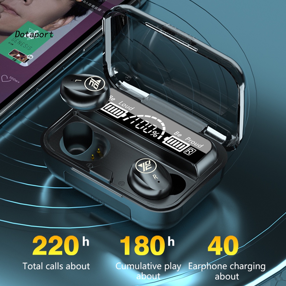 Tai Nghe Bluetooth 5.1 TWS M16 Màn Hình LED Kèm Hộp Sạc