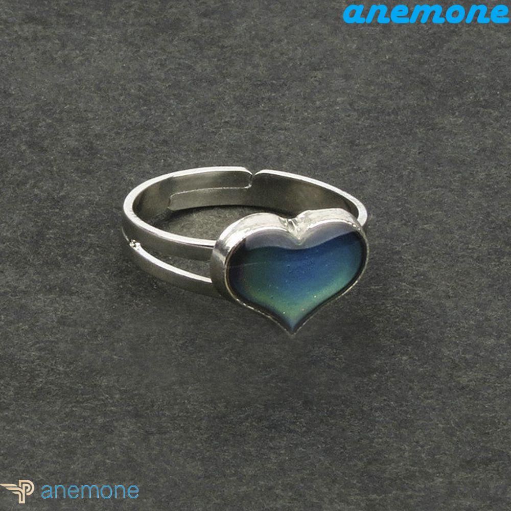 Nhẫn Unisex Hình Trái Tim Thay Đổi Màu Sắc Có Thể Điều Chỉnh Kích Thước|Nhiệt Kế Cổ Điển / Nhiều Màu