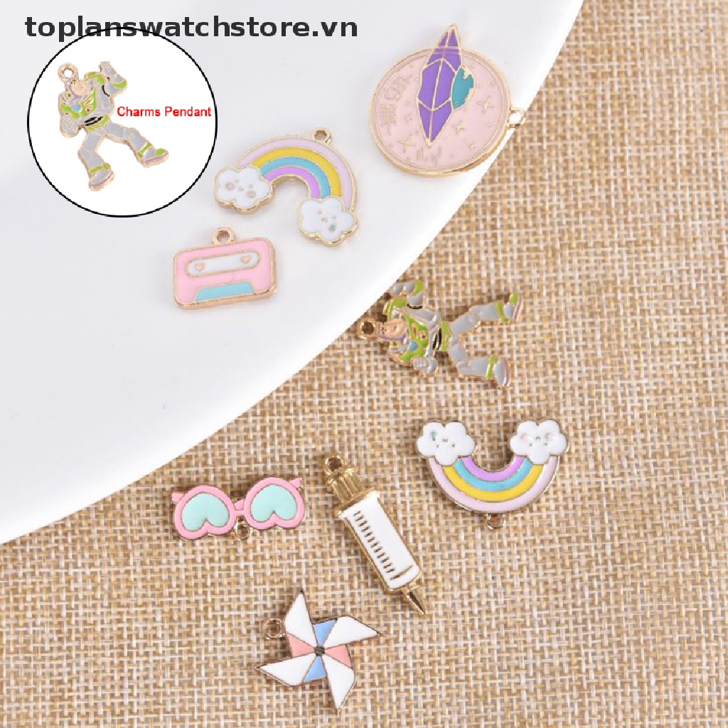 Set 10 Mặt Dây Chuyền Hình Cối Xay Gió Tráng Men DIY