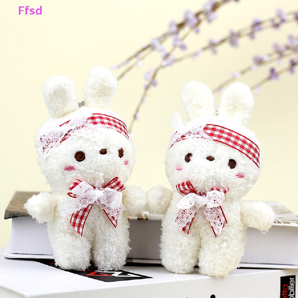 {Ffsd} Móc Khóa Búp Bê Thỏ Bông Ngắn Dễ Thương Có Nơ Phụ Kiện Ba Lô Làm Quà Sinh Nhật Cho Trẻ Em * Hàng Bán Chạy