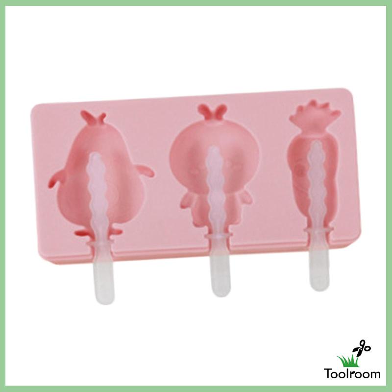 Bộ Dụng Cụ Làm Kem Que Hình Hoạt Hình Dễ Thương Tháo Rời Được