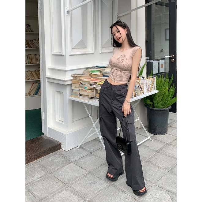 COZOK Áo Thun Ngắn Tay in Họa Tiết Hoạt Hình Xinh Xắn Thời Trang