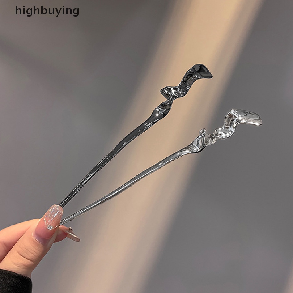 Kẹp Tóc Xoắn Bằng Kim Loại Kiểu Dáng Hình Học Thời Trang