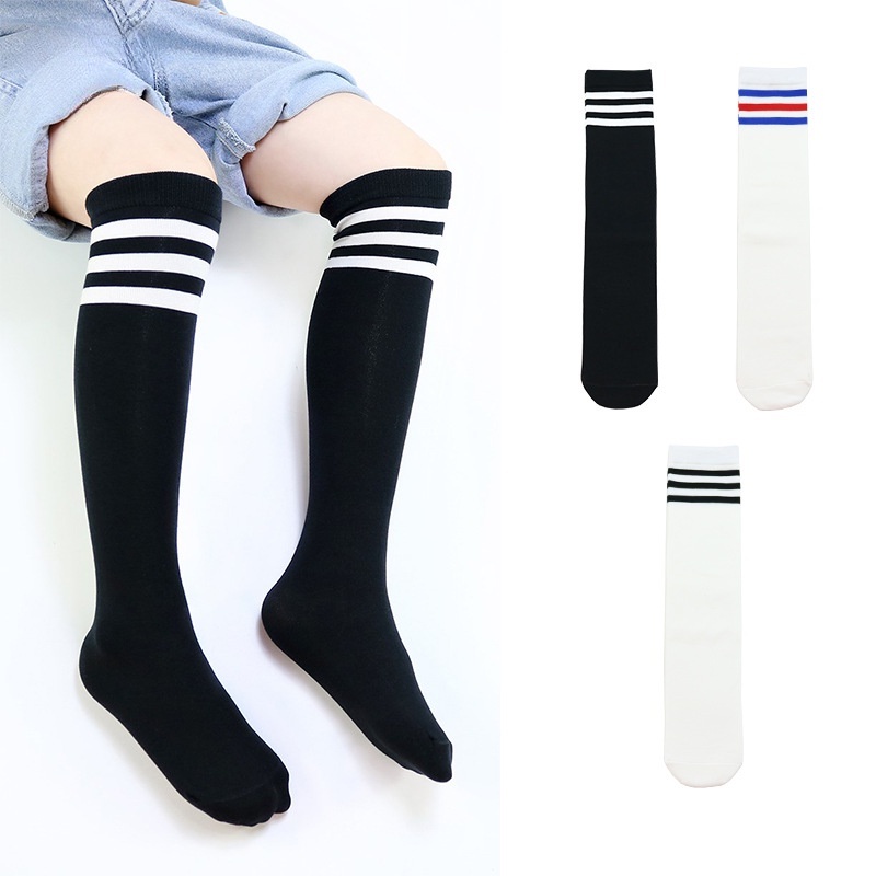 Vớ Dài Qua Gối Co Giãn Thoáng Khí Phong Cách Nhật Bản Cho Bé Gái 4-12 Tuổi