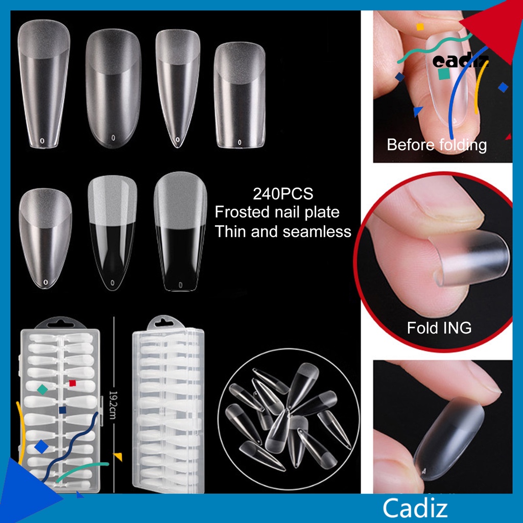 Hộp 240 Móng Tay Giả Trong Suốt Chắc Chắn Có Thể Tháo Rời