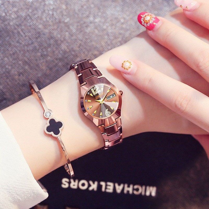 Đồng Hồ Nữ Chính Hãng Dây Thép Lưới Cao Cấp Thời Trang Mặt Đính Đá Đẹp Sang Chảnh