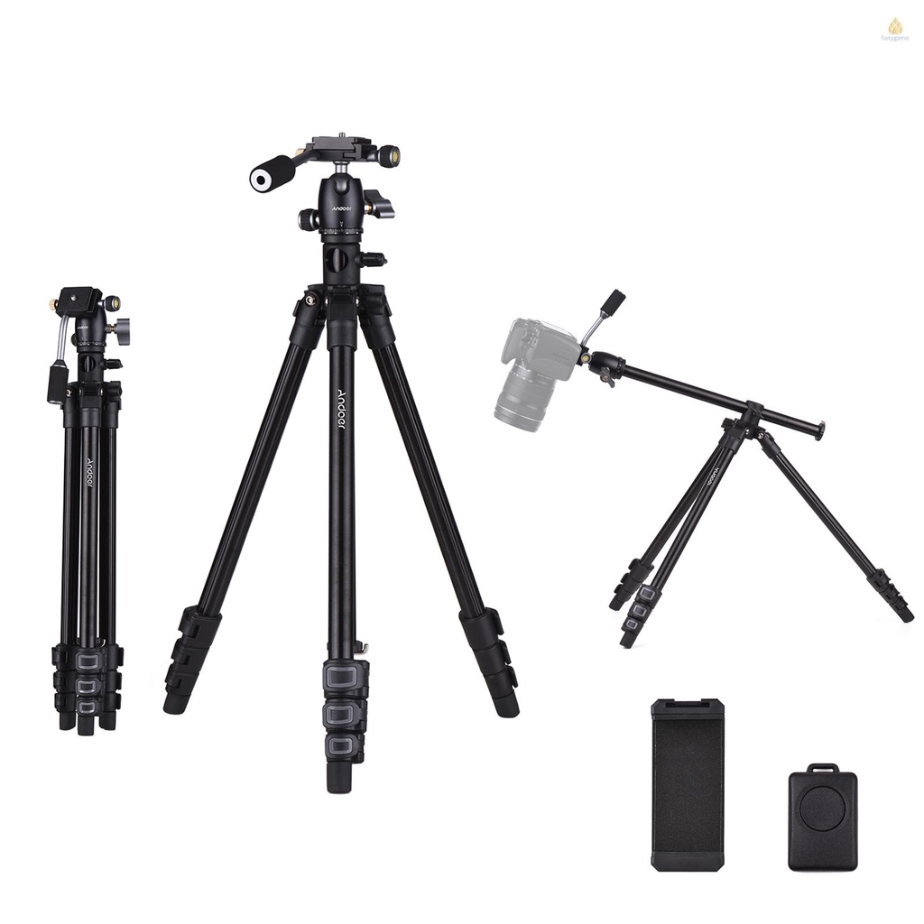 Giá Đỡ Máy Ảnh Andoer Bằng Hợp Kim Nhôm Kích Thước 154cm / 60.6in Max Dụng Cụ Đo Chiều Cao 360 Độ Xoay 360 Độ° Phụ Kiện Kẹp Điện Thoại Chịu Tải 5kg / 11lbs 5kg Có Thể Xoay Tiện Dụng