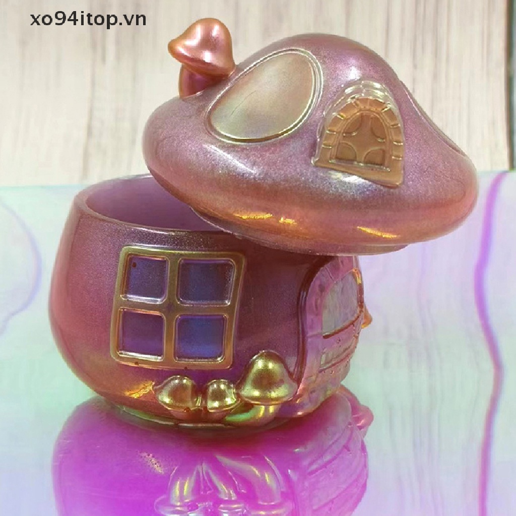 Xoitop Khuôn Silicon Hình Ngôi Nhà Nấm Với Nắp Đậy Dễ Thương Epoxy Casg VN