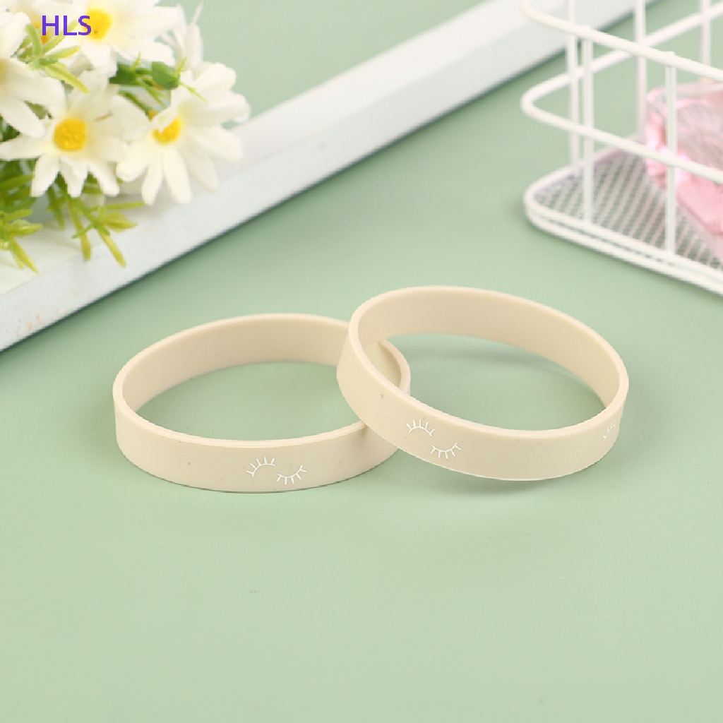 Set 2 Vòng Tay Silicone Co Giãn Gắn Lông Mi Giả