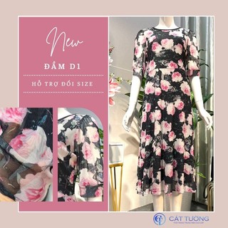 Đầm mùa Hè trung niên chất ren mát mịn nổi bật tặng bà, tặng mẹ đầm D1 - Thời trang Cát Tường