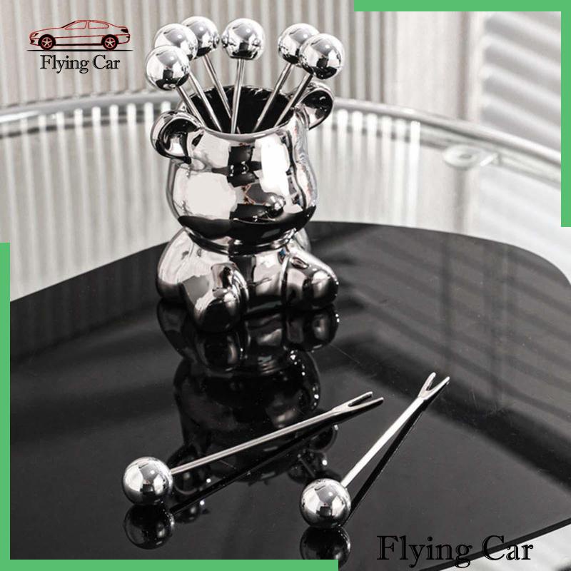 [Lzdjfmy2] Bộ Nĩa Ăn Trái Cây Hình Gấu Dễ Thương Cho Đám Cưới Nhà Hàng Nhà Hàng