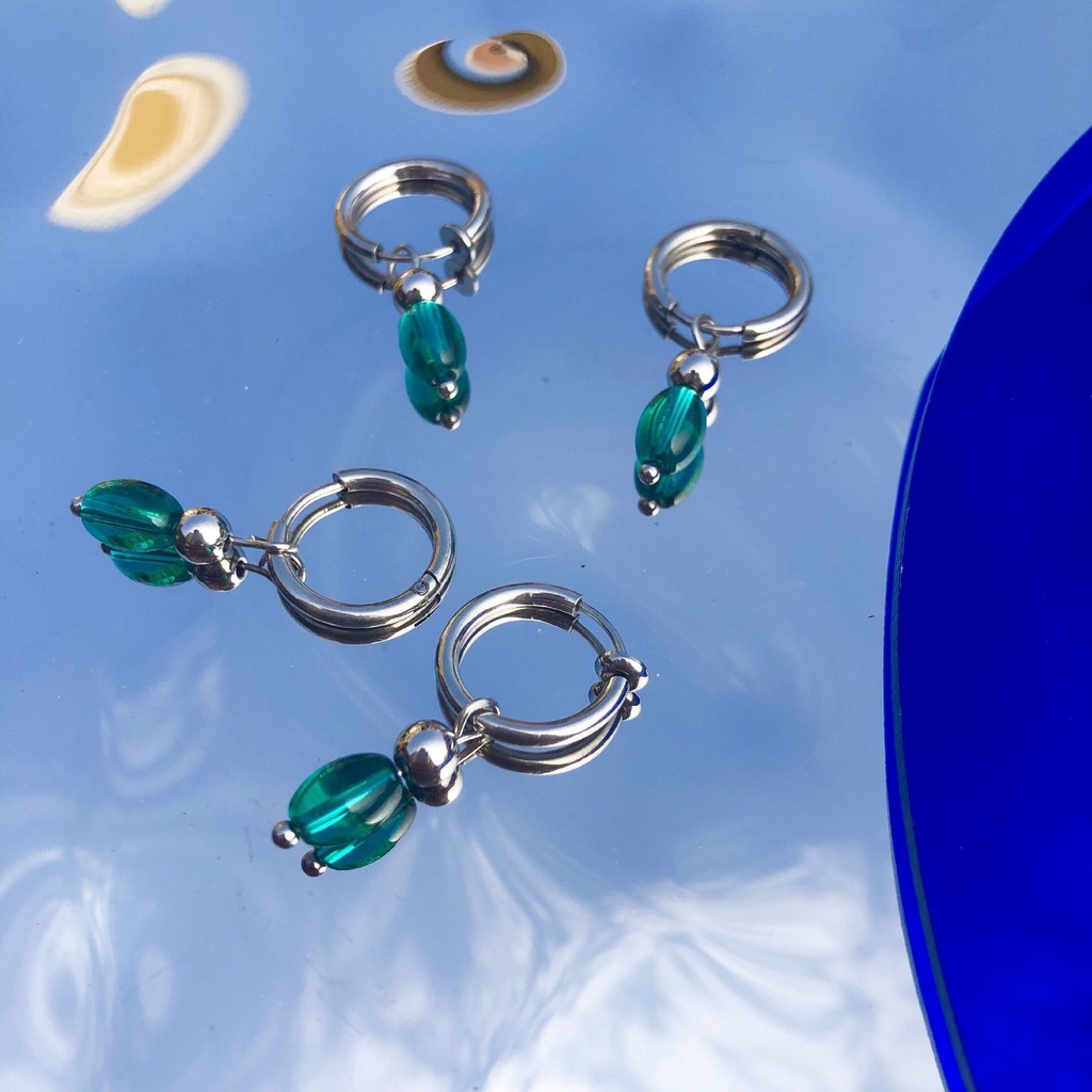 Khuyên Tai Titan Đính Ngọc Trai Phong Cách Hip hop Đường Phố Cá Tính Cho Nam