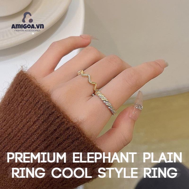 ✨✨Bộ 2 nhẫn thép không gỉ mạ vàng 18K thiết kế đơn giản phong cách Hàn Quốc