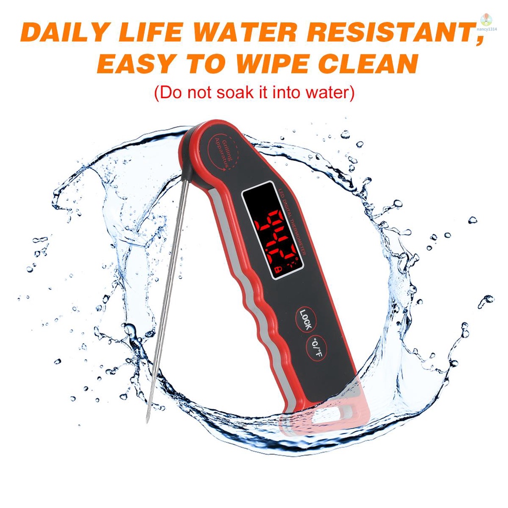 Nhiệt Kế Điện Tử 1.9-inch Có Đèn LED Kỹ Thuật Số Đo Nhiệt Độ Thực Phẩm / Thức Ăn / Nướng BBQ