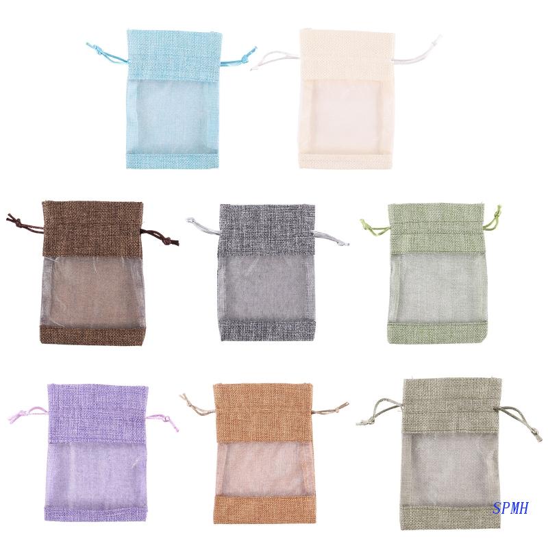 Bộ 50 Túi Dây Rút Chất Liệu Sợi Đay Tự Nhiên