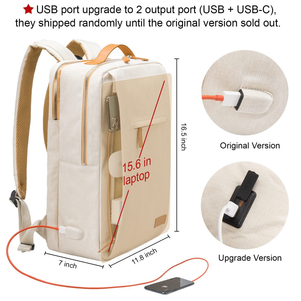 Htb Ba Lô Đựng laptop 15.6 '' Sức Chứa Lớn Chống Trộm Chống Thấm Nước Có Cổng Sạc usb