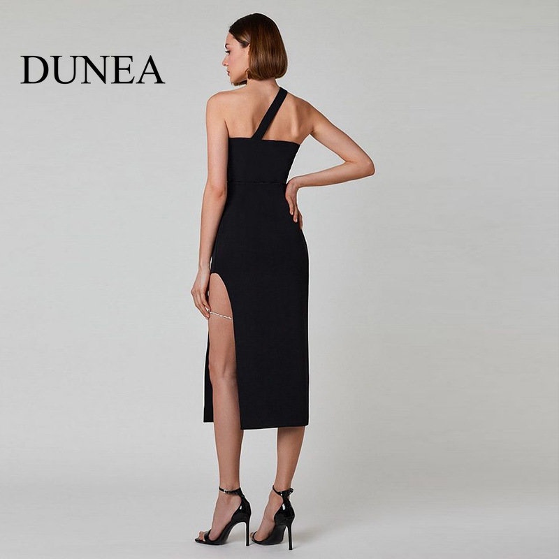 DUNEA Đầm Lệch Vai Thiết Kế Xẻ Tà Quyến Rũ Cho Nữ
