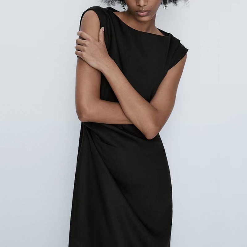 Đầm Vải Lanh Không Tay Xếp Ly Thời Trang Mùa Hè Hàng Mới 06676100800