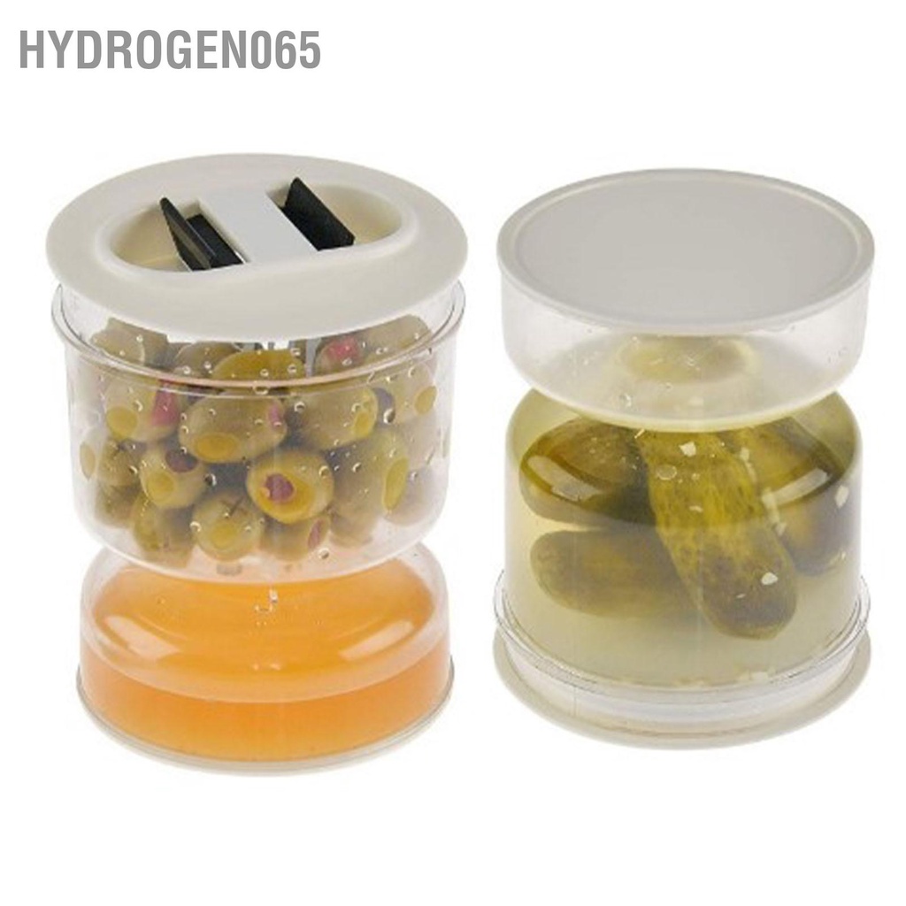 Hydrogen065 Đồng hồ cát Dụng cụ tách nước dưa chua từ ướt và khô Chống rò rỉ Lật ngược ô liu Hộp đựng tiết kiệm thực phẩm Nắp đậy kín