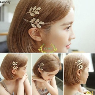 Kẹp tóc hình chiếc lá chất liệu hợp kim lấp lánh cho nữ