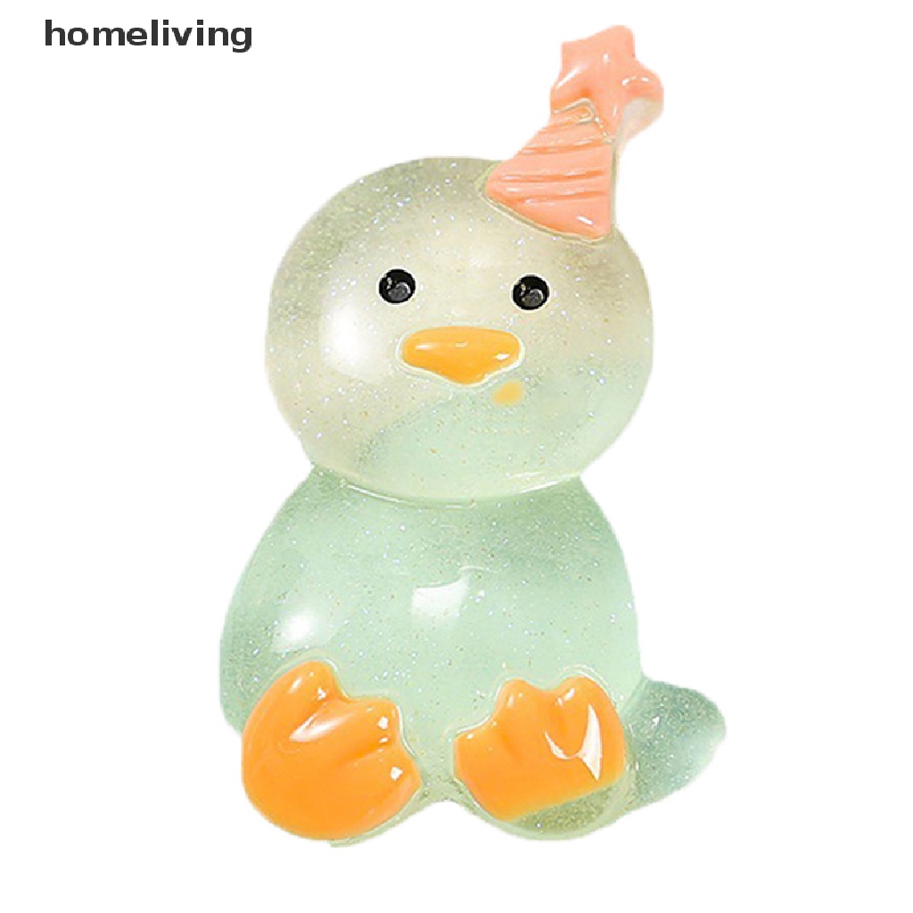 Set 2 Tượng Gà Con Mini Bằng Nhựa Resin Phát Sáng Dễ Thương Trang Trí Nhà Cửa DIY