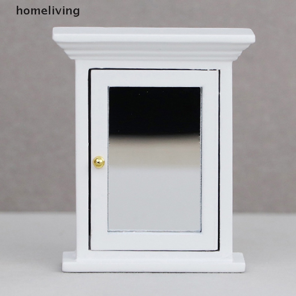 Mô Hình Tủ Quần Áo Trung Hoa Cổ Điển Thu Nhỏ Tỷ Lệ 1 / 12 Kèm Gương Trang Trí Nhà Búp Bê