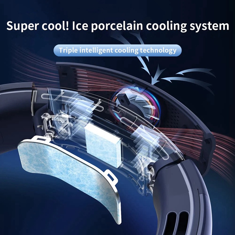 Quạt Đeo Cổ Không Cánh Sạc USB Tiện Dụng Cho Các Hoạt Động Thể Thao Ngoài Trời