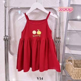 Đồ Váy 2 dây  XOOP cotton tổ ong XOOP in quả cam cho bé gái (12-30kg) V14,quần áo trẻ em  Shop Phúc Yến