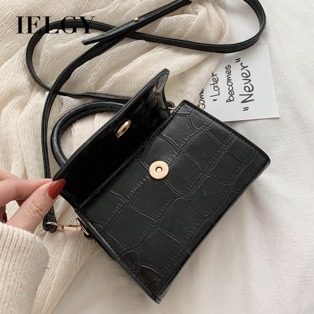 Túi Đeo Vai Hình Vuông Cỡ Nhỏ Họa Tiết Vân Đá Đơn Giản Thời Trang Phong Cách Hàn Quốc