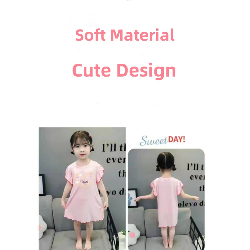 Đầm Ngủ In Hình Mèo Kỳ Lân Phong Cách Hàn Quốc Mới Cho Bé Gái