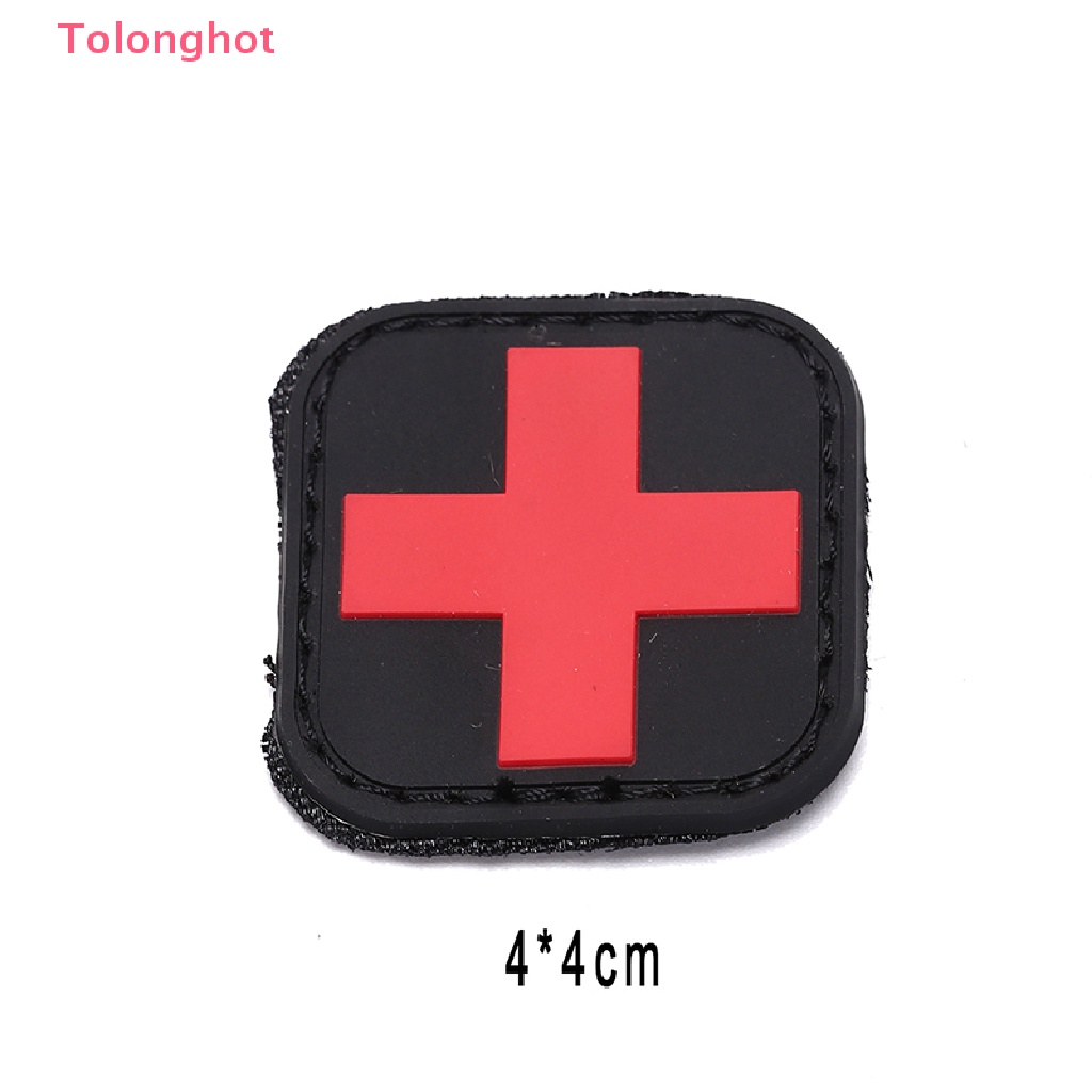 Tolonghot &gt; Huy Hiệu Sơ Cứu Hình Móc Chữ Thập Bằng pvc Màu Đỏ 4X4Cm Dùng Ngoài Trời