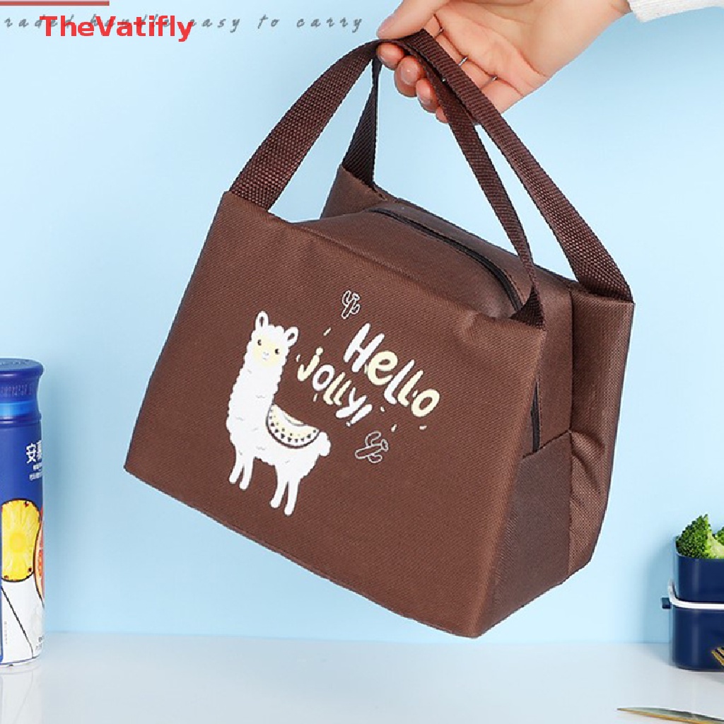 [Thevalifly] Túi Đựng Hộp Cơm Trưa Cách Nhiệt Họa Tiết Hoạt Hình Dễ Thương Dành Cho Phụ Nữ Và Trẻ Em