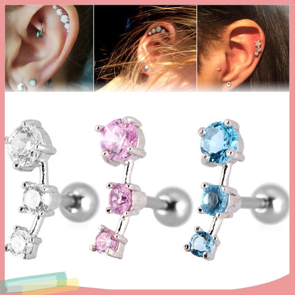 1 Đôi Khuyên Tai Nữ HìNh Thanh Tạ ĐíNh Zirconia NhiềU MàU SắC