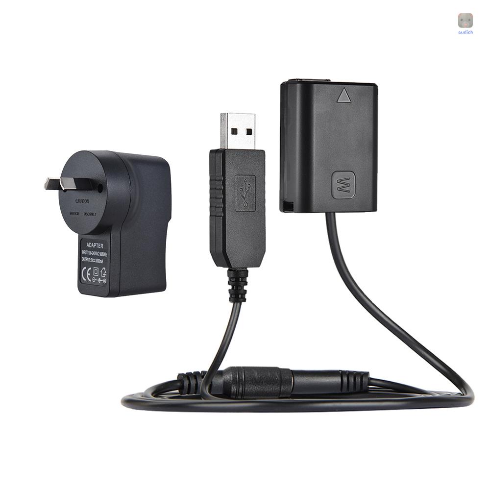 Dây Cáp Nguồn USB Andoer NP-FW50 + Phích Cắm 5V 3A AC-PW20 Thay Thế Chuyên Dụng Cho NEX-3 / 5 / 6 / 7 Series A33 A37 A35 A55 a7 a7R a7II A6000 A6300