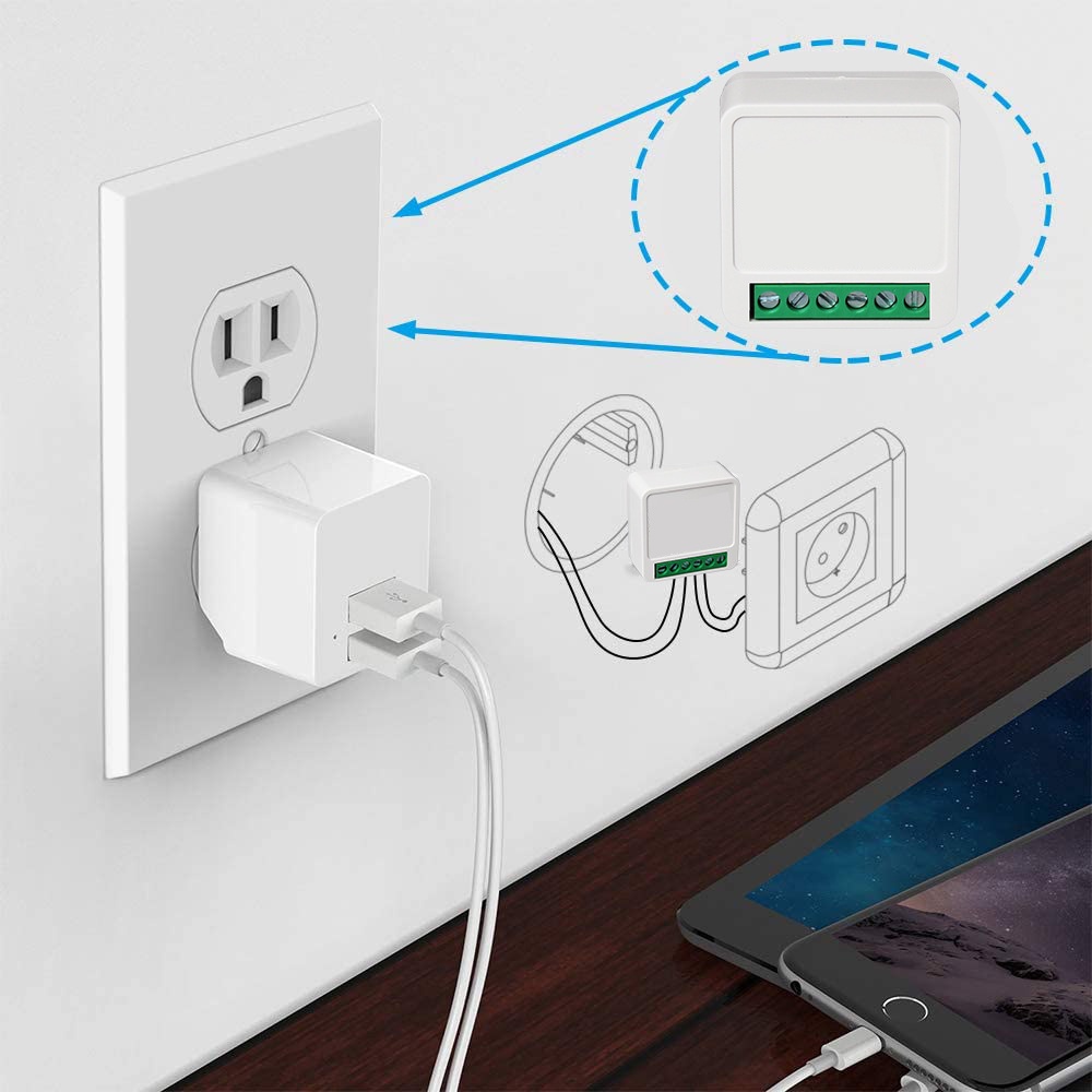 Tuya Mô-đun Công Tắc Wifi Mini 16a Có Điều Khiển Bằng Ứng Dụng Công Tắc Làm Việc Tại Nhà Thông Minh 2 Chiều Cho Alexa Home