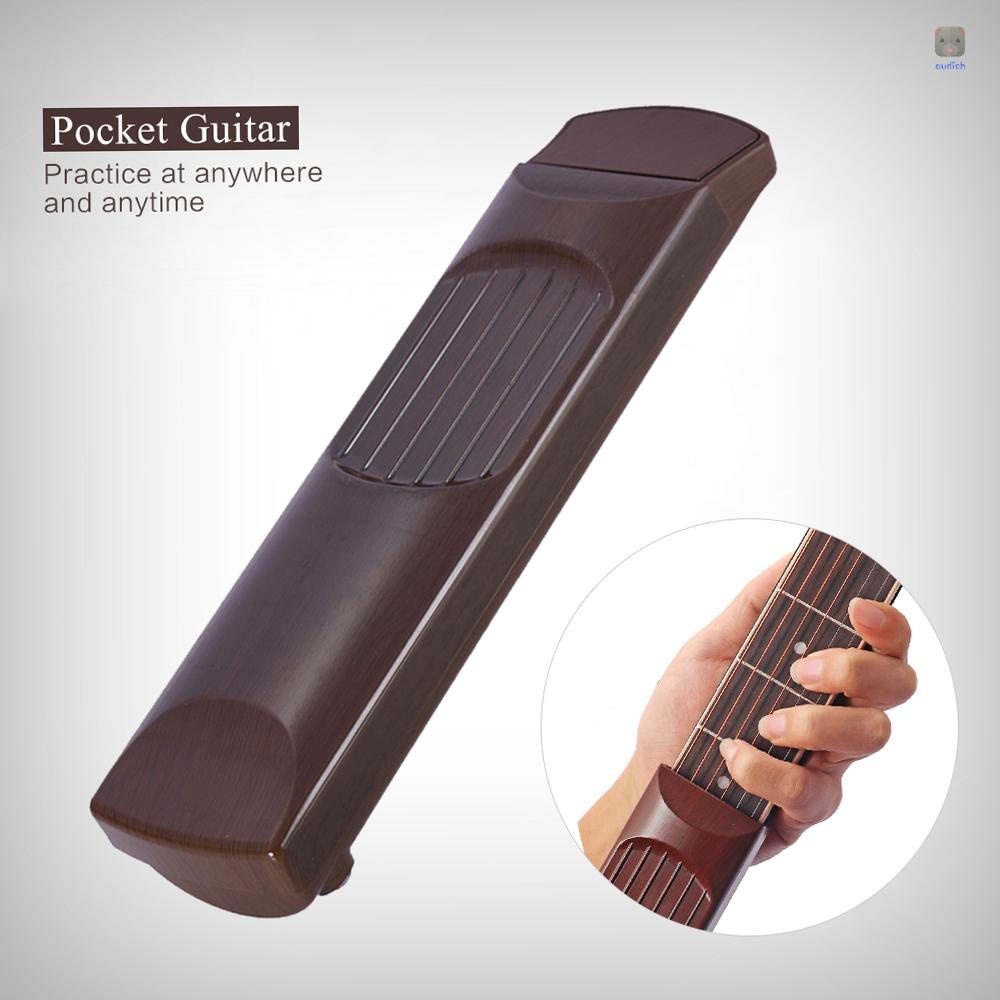 Mô Hình Đàn Guitar 6 Dây 4 Phím Nhỏ Gọn Bỏ Túi Bằng Gỗ Hồng Mộc Dành Cho Người Mới Tập