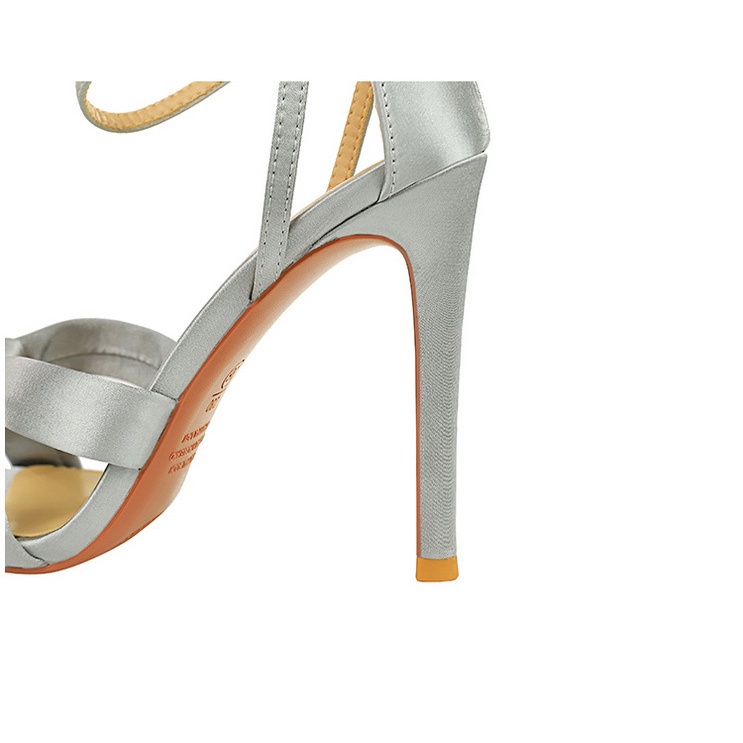 Xăng Đan Cao Gót Một Dây Chất Liệu Satin Thời Trang Mùa Hè Phong Cách Âu Mỹ 927-3